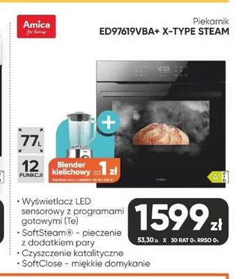 Piekarnik Amica ED97619VBA+ X-TYPE STEAM promocja w Max Elektro