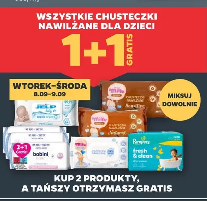 Chusteczki nawilżane dla dzieci promocja w Netto