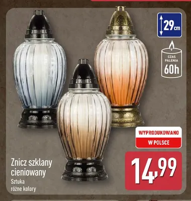 Znicz szklany cieniowany promocja w Aldi