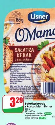 Sałatka kebab z kurczakiem Lisner promocja w Dino