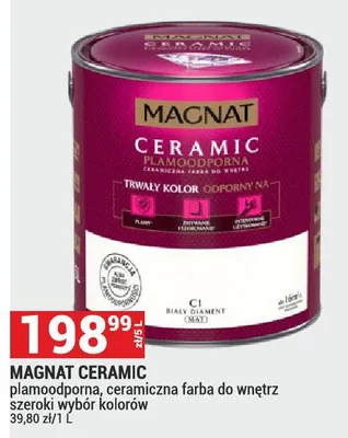 Farba Magnat Ceramic plamooodporna, ceramiczna farba do wnętrz szeroki wybór kolorów promocja w Merkury Market
