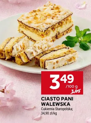 Ciasto Pani Walewska Cukiernia Staropolska promocja w Stokrotka