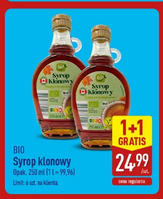 Syrop klonowy Bio promocja w Aldi