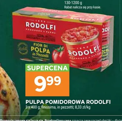 Pulpa pomidorowa finissima Rodolfi 3-pak 400 g promocja w Stokrotka