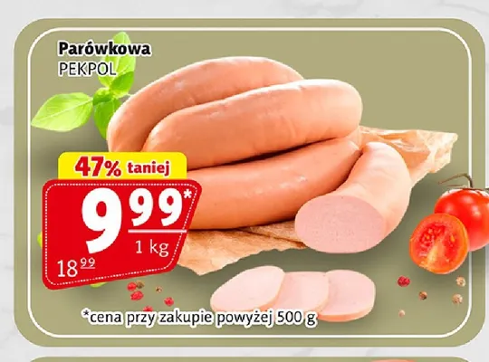 Kiełbasa parówkowa Pekpol promocja w Prim Market