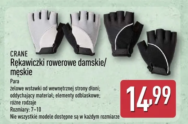 Rękawiczki rowerowe damskie/męskie promocja w Aldi