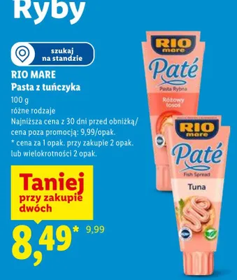 Pasta z tuńczyka Rio Mare promocja w Lidl
