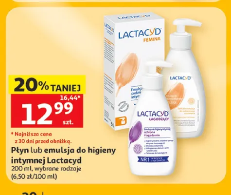 Płyn do higieny intymnej Lactacyd Łagodzący promocja w Auchan