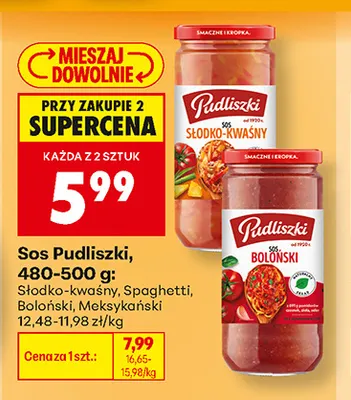 Sos Pudliszki słodko-kwaśny promocja w Biedronka