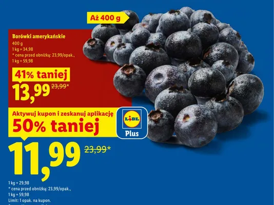 Borówki amerykańskie promocja w Lidl