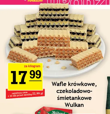 Wafle czekoladowo-śmietankowe Wulkan promocja w Gram Market