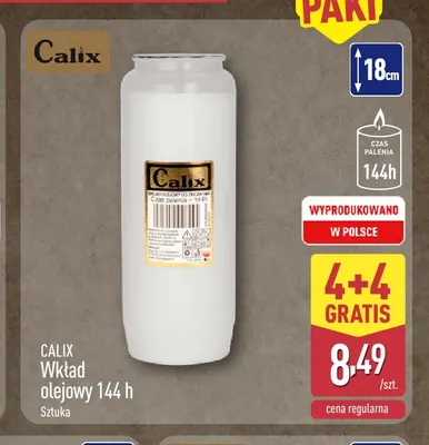 Wkład olejowy 144 h Calix promocja w Aldi