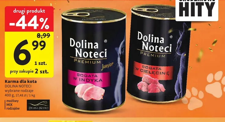 Karma dla kota Dolina Noteci Premium bogata w cielęcinę promocja w Intermarche