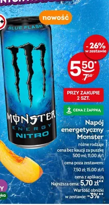 Napój energetyczny Monster Energy Nitro Blue Flash promocja w Żabka