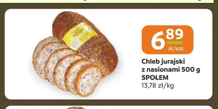 Chleb jurajski z nasionami 500 g Społem promocja w Społem Częstochowa