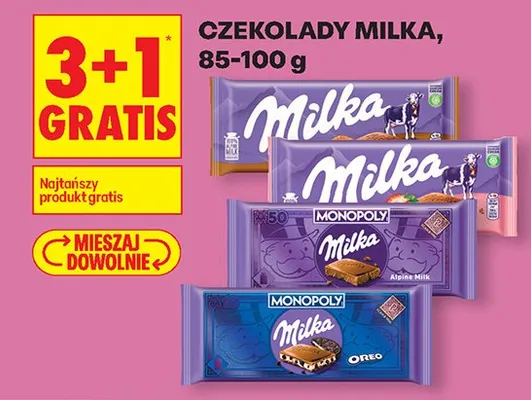 Czekolady różne rodzaje 85-100g 3+1 GRATIS promocja w Biedronka