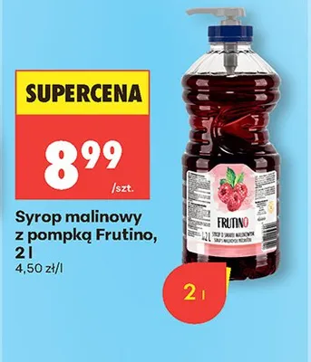 Syrop malinowy z pompką Frutino promocja w Biedronka