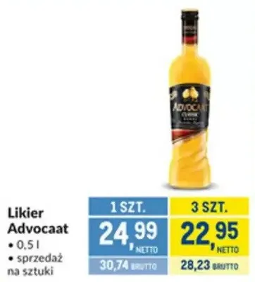 Likier Advocaat promocja w Makro