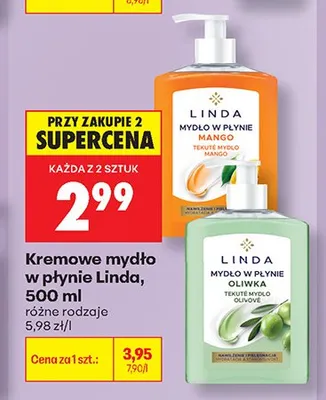 Kremowe mydło w płynie Linda Oliwka promocja w Biedronka