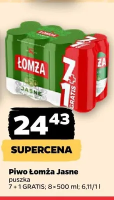 Piwo Łomża Jasne 8-pak 500ml promocja w Netto