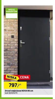 Drzwi wejściowe Nova 90 cm promocja w Leroy Merlin