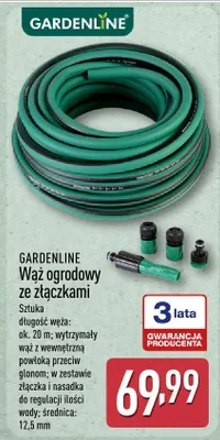 Wąż ogrodowy ze złączkami Gardenline promocja w Aldi