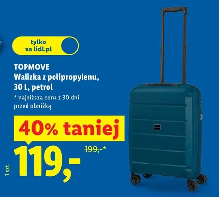 Walizka z polipropylenu, 30 L, petrol promocja w Lidl