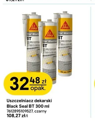Uszczelniacz dekarski Sika Black Seal BT 300ml czarny promocja w Castorama