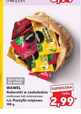 Galaretki w czekoladzie Wawel malinowe na wagę promocja w Kaufland