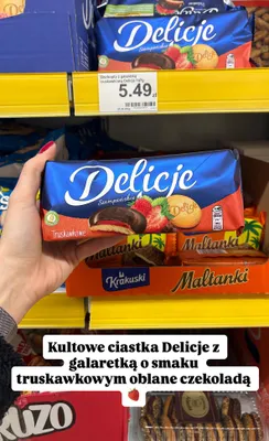 Biszkopty z galaretką truskawkowe szampańskie  promocja w Dino