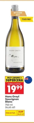 Wino Hans Greyl Sauvignon Blanc promocja w Biedronka