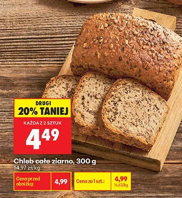 Chleb całe ziarno promocja w Biedronka