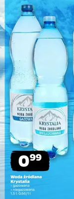 Woda źródlana gazowana Krystalia promocja w Netto