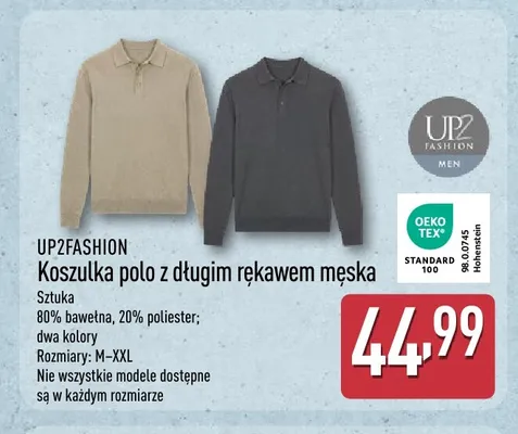 Koszulka polo z długim rękawem męska UP2FASHION promocja w Aldi