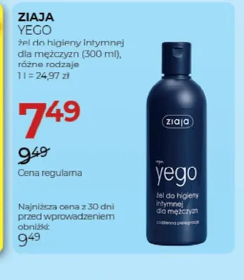 Żel do higieny intymnej dla mężczyzn Ziaja Yego promocja w Drogerie Jawa