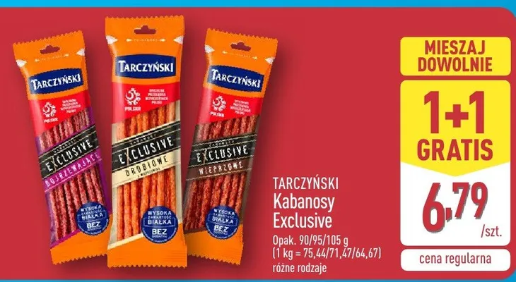 Kabanosy Exclusive różne rodzaje promocja w Aldi