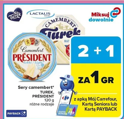 Ser camembert różne rodzaje promocja w Carrefour