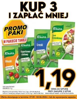 Sos sałatkowy Knorr promocja w Kupiec