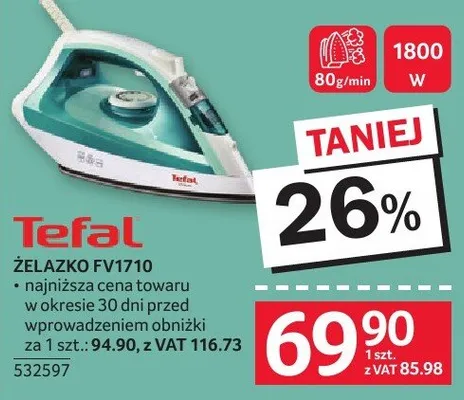 Żelazko TEFAL FV1710 promocja w Selgros