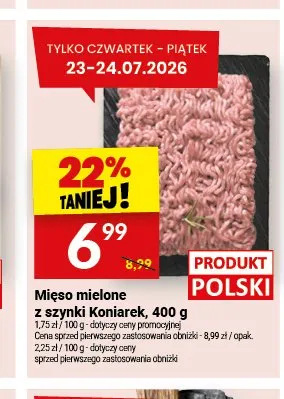 Mięso mielone z szynki Koniarek promocja w Twój Market