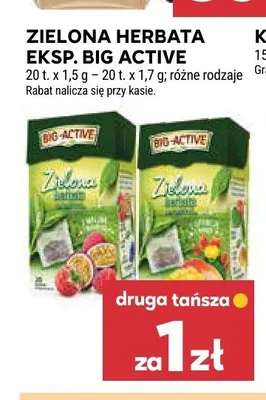 Zielona herbata Big Active z pigwą promocja w Stokrotka