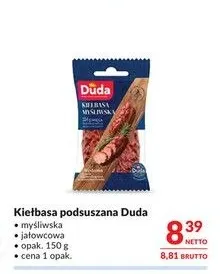 Kiełbasa podsuszana myśliwska Duda promocja w Makro