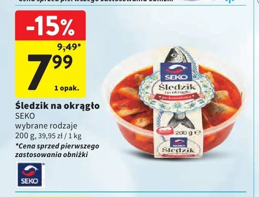 Śledzik na okrągło Seko promocja w Intermarche