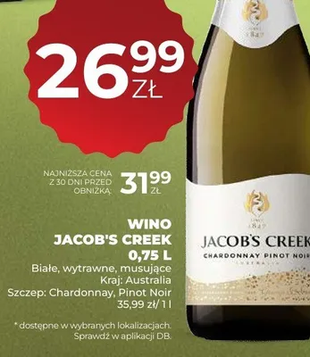 Wino Jacob's Creek Chardonnay Pinot Noir promocja w Duży Ben