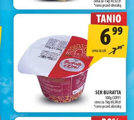Ser Burrata Cioffi promocja w Arhelan