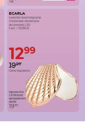 Lusterko kosmetyczne metalowe otwierane do torebki Ecarla L20 promocja w Drogerie Jawa