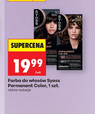 Farba do włosów Syoss Permanent Color promocja w Biedronka