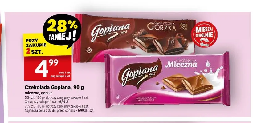 Czekolada mleczna Goplana promocja w Twój Market