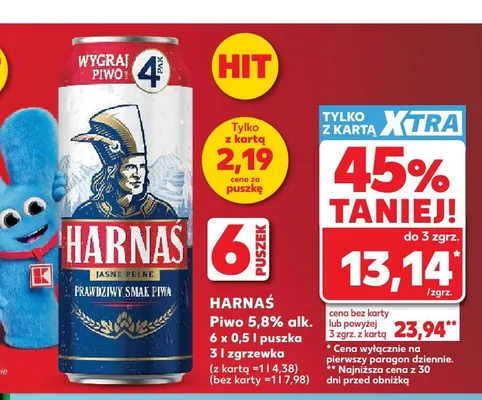 Piwo Harnaś Jasne Pełne 6-pak promocja w Kaufland