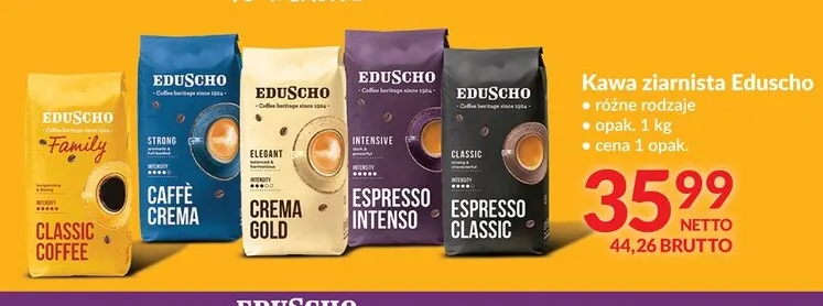 Kawa ziarnista Eduscho Strong Caffè Crema promocja w Makro
